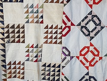 2 Antique Quilt Tops - Mosaic, Arrow