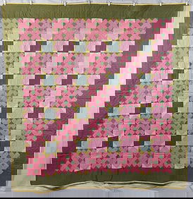 Antique c1920 Roman Cross Quilt