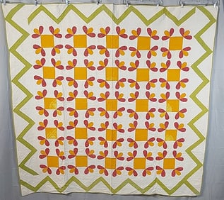 Antique c1860 Honey Bee Quilt