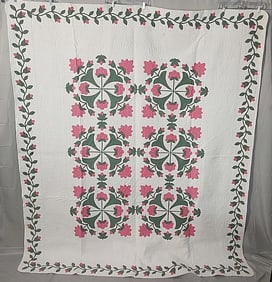 Vintage c1950s Rose of Sharon Kit Quilt by Paragon