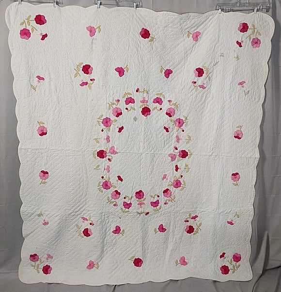 Vintage c1950s Rose of Sharon Kit Quilt by Paragon (1 of 7)