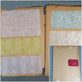 Antique Textile Swatch Book - 19th Century Silk Lino-Open Weave Jacquard