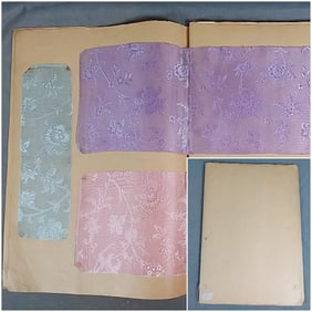 Antique Textile Swatch Book - 19th Century Silk Lino-Open Weave Jacquard