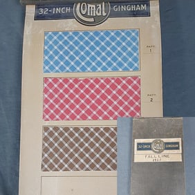 Vintage Textile Swatch Book - 1925 Comal Cotton Gingham