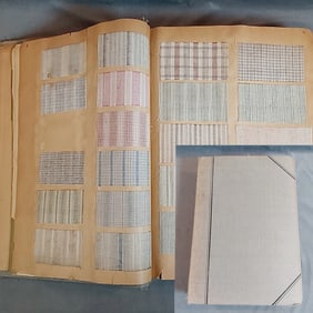 Antique Textile Swatch Book - Soft Wool Stripes