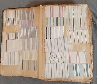Antique Textile Swatch Book - Late 19th Century Shirting Stripes