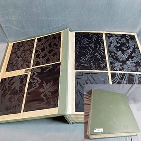 Antique Textile Swatch Book - 1890 Black Silk Jacquards