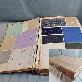 Antique Textile Swatch Book - 1867 Wools and Jacquards