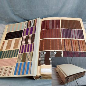 Antique Textile Swatch Book - 1883 Wool Stripes