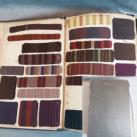 Antique Textile Swatch Book - 1890-1990 Wool Jacquard and Frisee