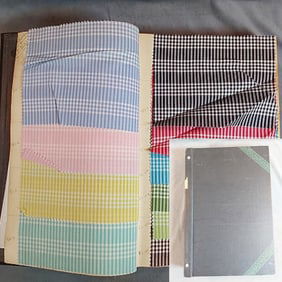 Vintage Textile Swatch Book - 1955 Cotton Woven Plaids