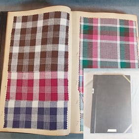 Vintage Textile Swatch Book - 1948 Cotton Woven Plaids