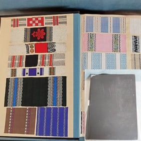 Antique Textile Swatch Book - 1880 Assorted Wool and Silk Techniques