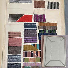 Antique Textile Swatch Book - c1910 Stripes