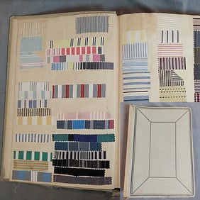 Antique Textile Swatch Book - c1910 Stripes