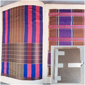 Antique Textile Swatch Book - 1888 Silk Ribbon Plaids
