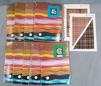 9 Vintage Salesman Textile Swatch Books - c1978-1985