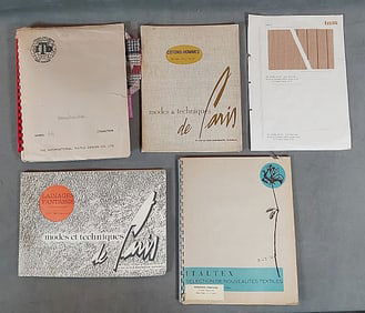 5 Vintage Salesman Textile Swatch References - c1972-1980
