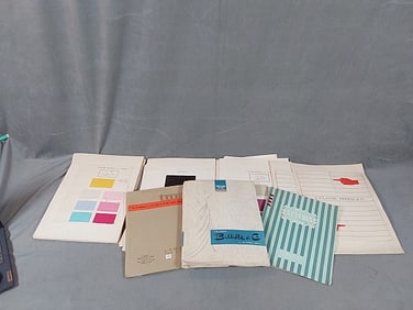 5 Vintage Salesman Textile Books and 30 Loose Pages c1960-70s