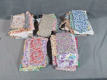 10 lbs of 20th Century Fabric Scraps - Floral and Novelty