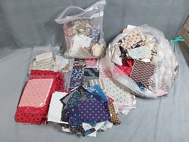 7 lbs of 19th Century Small Cotton Fabric Scraps