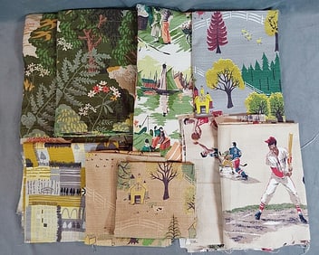 9 MCM Printed Barkcloth Fabrics - Sports and Outdoor