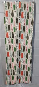 Pair of MCM Printed Barkcloth Curtains