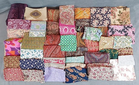 Over 10lbs of 19th and 20th Century Paisley Fabric