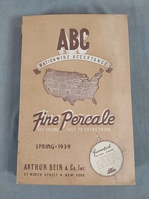 Vintage Textile Swatch Book - 1939 Fine Cotton Percale