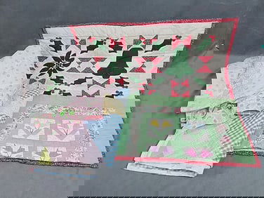 3 Doll Quilts and Crib Tied Comfort