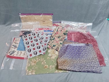 Lot of 13 Antique and Vintage Fabrics - Chintz, Centennial and More