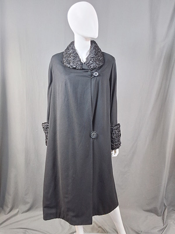 Womens 1940s Black Coat