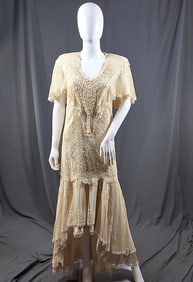 1980s Romantic Country Lace Dress