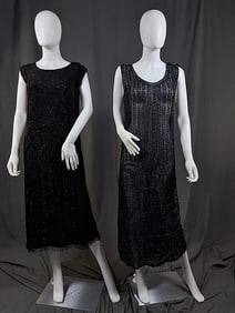 2 Beaded Black Flapper Dresses