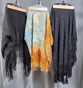 Group of 3 Vintage Fringe Shawls