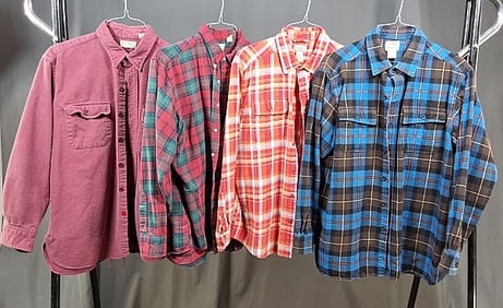 4 Mens Large Button Up Shirts by L.L.Bean