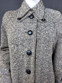 Ladies 1950s Woven Wool Swing Coat