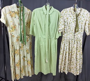 3 Vintage 1950s Shirt waist Dresses