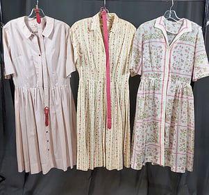 3 Vintage 1950s Shirt Waist Dresses
