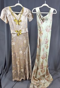 2 1930s Silk Evening Gowns