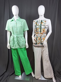 2 1970s Polyester Summer Pants Sets