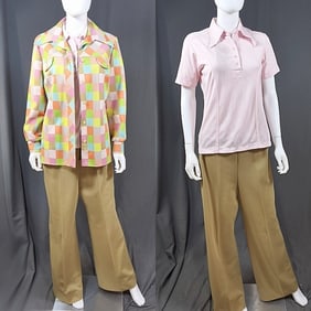1970s Polyester Pant Suit Set