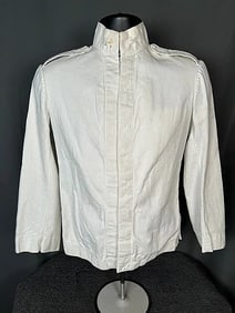 Vintage Mens White Canvas Filipino Military Jacket