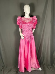 Vintage c1980 Formal Pink Gown