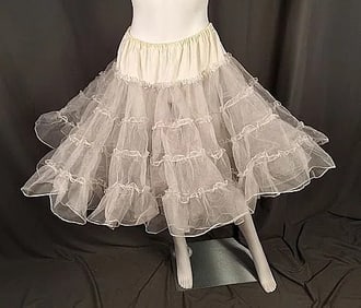 c1950 Ladies White Nylon Petticoat