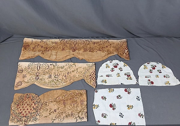 Antique 1700s Embroidered Fragments (1 of 19)