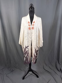 Vintage White Kimono with Accents