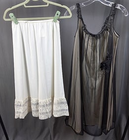 Vintage Nylon Half Slip and Slip Dress c1960s