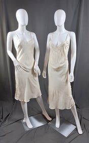 2 Vintage White Slips