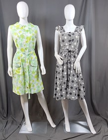 2 Patterned Dresses c1960